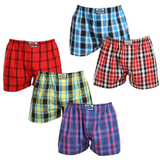  5PACK férfi bő szárú boxeralsók Styx klasszikus gumipánt többszínű (5A103135) M