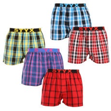  5PACK férfi bő szárú boxeralsók Styx sportos gumipánt többszínű (5B103135) XXL