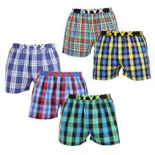 5PACK férfi bő szárú boxeralsók Styx sportos gumipánt többszínű (5B103640) M férfi alsó