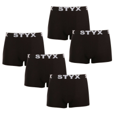  5PACK Férfi boxeralsó Styx sportos gumipánt fekete (5G960) XL