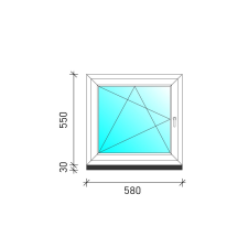  60×60 Bukó-nyíló műanyag ablak nyílászáró