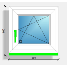 60x60 nyíló-bukó ablak Eurodesign 70 nyílászáró