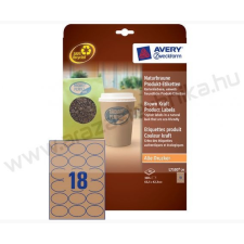  63,5 x 42,3mm újrahasznosított barna ovális termék címke (Avery L7103-25) etikett