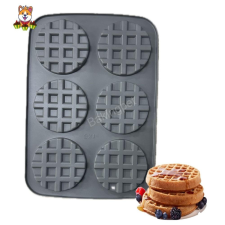 6 adagos szilkon sütőforma-waffel és gofri sütés és főzés