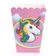 6 darabos papír popcorn doboz - Unikornis party kellék
