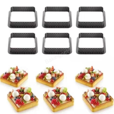  6 darabos tarte forma, desszert gyűrű- négyzet sütés és főzés