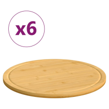 6 db bambusz vágódeszka Ø40 x 1,5 cm konyhai eszköz