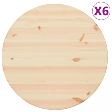  6 db kerek természetes fenyő asztallap 25 mm 60 cm bútor