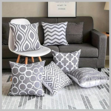  6 db modern díszpárnahuzat vászonpamut 50 x 50 cm KB1131805-2 lakástextília