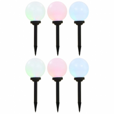  6 db napelemes kültéri LED gömblámpa 20 cm RGB kültéri világítás