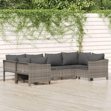 6 részes szürke polyrattan kerti ülőgarnitúra párnákkal kerti bútor