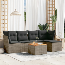6 részes szürke polyrattan kerti ülőgarnitúra párnákkal kerti bútor