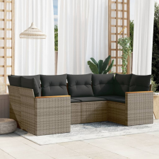 6 részes szürke polyrattan kerti ülőgarnitúra párnákkal kerti bútor