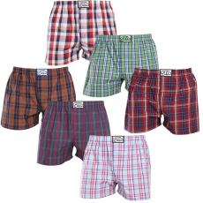 6PACK férfi bő szárú boxeralsók Styx klasszikus gumipánt többszínű (6A20246836) L