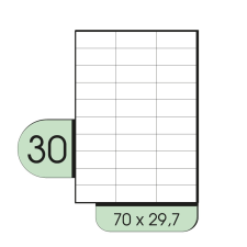 70x29.7mm íves etikett címke etikett