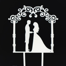  7683 16 Esküvői tortadísz fehér dekorációs kellék