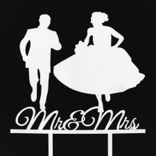  7683 19 Esküvői tortadísz fehér dekorációs kellék