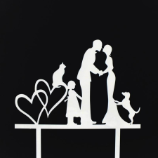  7683 21 Esküvői tortadísz fehér dekorációs kellék