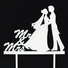  7683 3 Esküvői tortadísz fehér dekorációs kellék