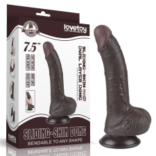 7.5'' Sliding Skin Dual Layer Dong Black I műpénisz, dildó
