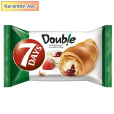  7 Days Double – Vaníliakrém és epres töltelékes croissant 80 g csokoládé és édesség