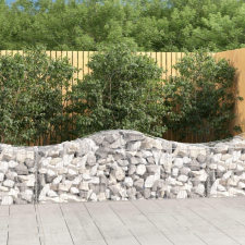  7 db íves horganyzott vas gabion kosár 200x50x60/80 cm kerti tárolás