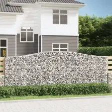  7 db íves horganyzott vas gabion kosár 400x50x140/160 cm kerti tárolás