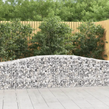  7 db íves horganyzott vas gabion kosár 400x50x60/80 cm kerti tárolás
