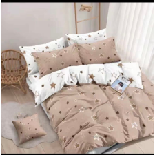  7 részes Barna/Krém csillagos Ágyneműhuzat-Gombos kivitel lakástextília