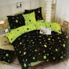  7 részes csillagos ágyneműhuzat, Zöld-fekete AB107-3