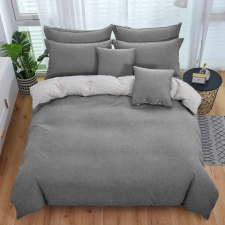  7 részes krepp Ágynemű garnitúra-sötét szürke lakástextília