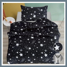  7 részes PLÜSS ágyneműgarnitúra, hullócsillag mintás, fekete HCS-F lakástextília