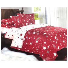  7 részes PLÜSS ágyneműgarnitúra, hullócsillag mintás, piros HCS-P lakástextília
