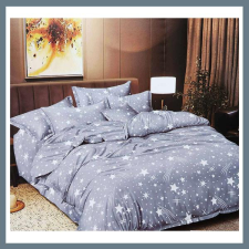  7 részes PLÜSS ágyneműgarnitúra, hullócsillag mintás, sötétszürke HCS-S2 lakástextília