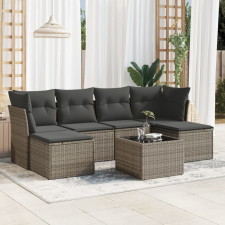 7 részes szürke polyrattan kerti ülőgarnitúra párnákkal kerti bútor