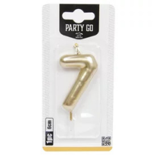  7-s szám gyertya ARANY 6 cm party kellék