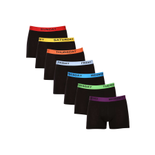 7PACK fekete Nedeto férfi boxeralsó (7NDTB001-week) XXL férfi alsó