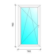  80x100 Bukó-nyíló műanyag ablak nyílászáró