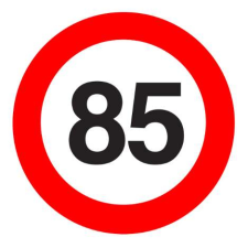 85-ös sebességkorlátozó tábla 450 mm party kellék