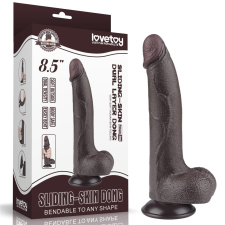 8.5'' Sliding Skin Dual Layer Dong Black I műpénisz, dildó