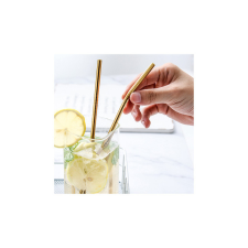  8 darabos fémből készült szívószál készlet, többszintű környezetbarát tisztító eszközzel konyhai eszköz