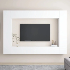  8 részes fehér forgácslap TV-szekrényszett bútor