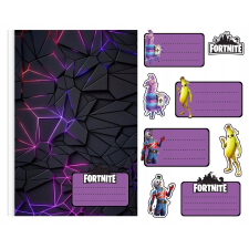 8db notebook matricák - FORTNITE játék minták + ingyenes ajándék matrica