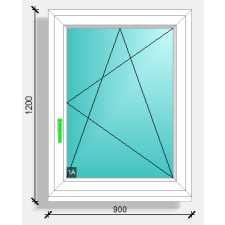  90x120 nyíló-bukó ablak Deceuninck Elegant 76 nyílászáró