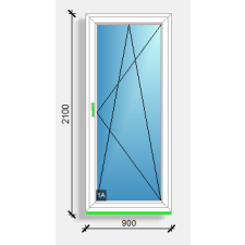  90x210 BUKÓNYÍLÓ ERKÉLYAJTÓ Deceuninck vision 76 nyílászáró