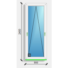  90x240 bukó ablak Deceuninck Vision 76 nyílászáró