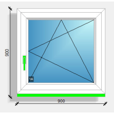  90x90 nyíló-bukó ablak Eurodesign 70 nyílászáró
