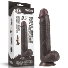  9,5'' Sliding Skin Dual Layer Dong Brown műpénisz, dildó
