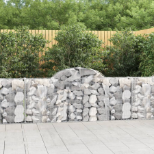 9 db íves horganyzott vas gabion kosár 200x30x80/100 cm kerti tárolás