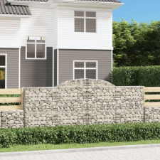  9 db íves horganyzott vas gabion kosár 300x50x120/140 cm kerti tárolás